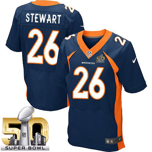 Nike Broncos #26 Darian Stewart Navy Blue Alternate Super Bowl 50 Men's Stitched NFL New Elite Jersey